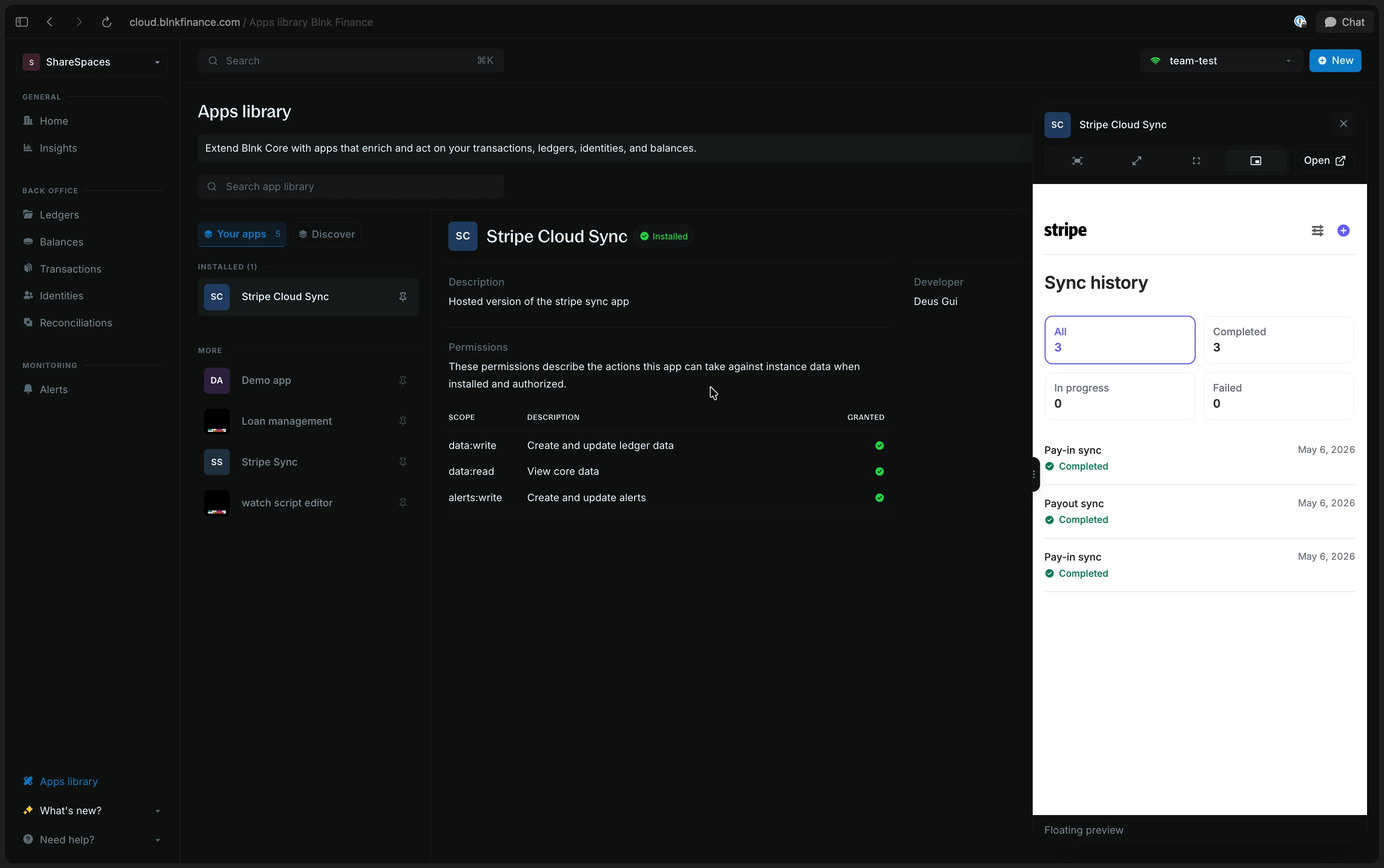 Custom Apps snapshot